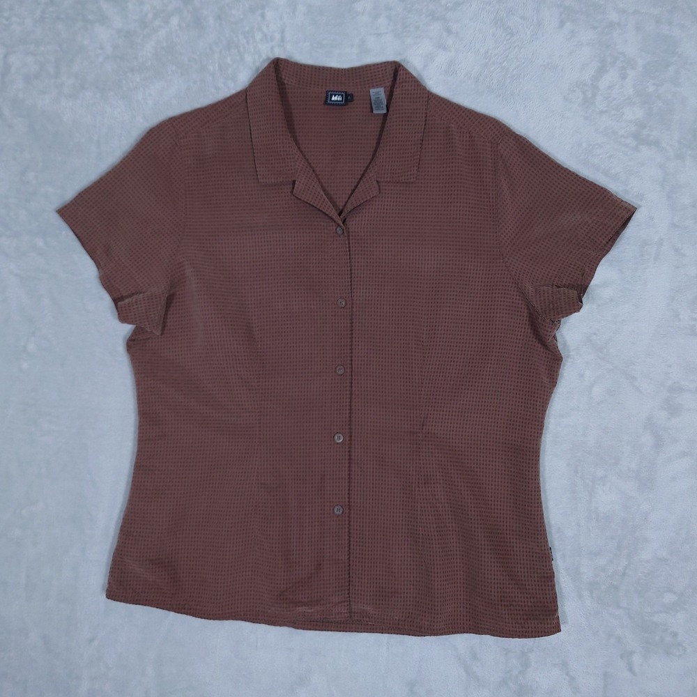REI Camp Shirt Womens L Tailored Fit Button Down Hiking Outdoors Travel Gorpcore